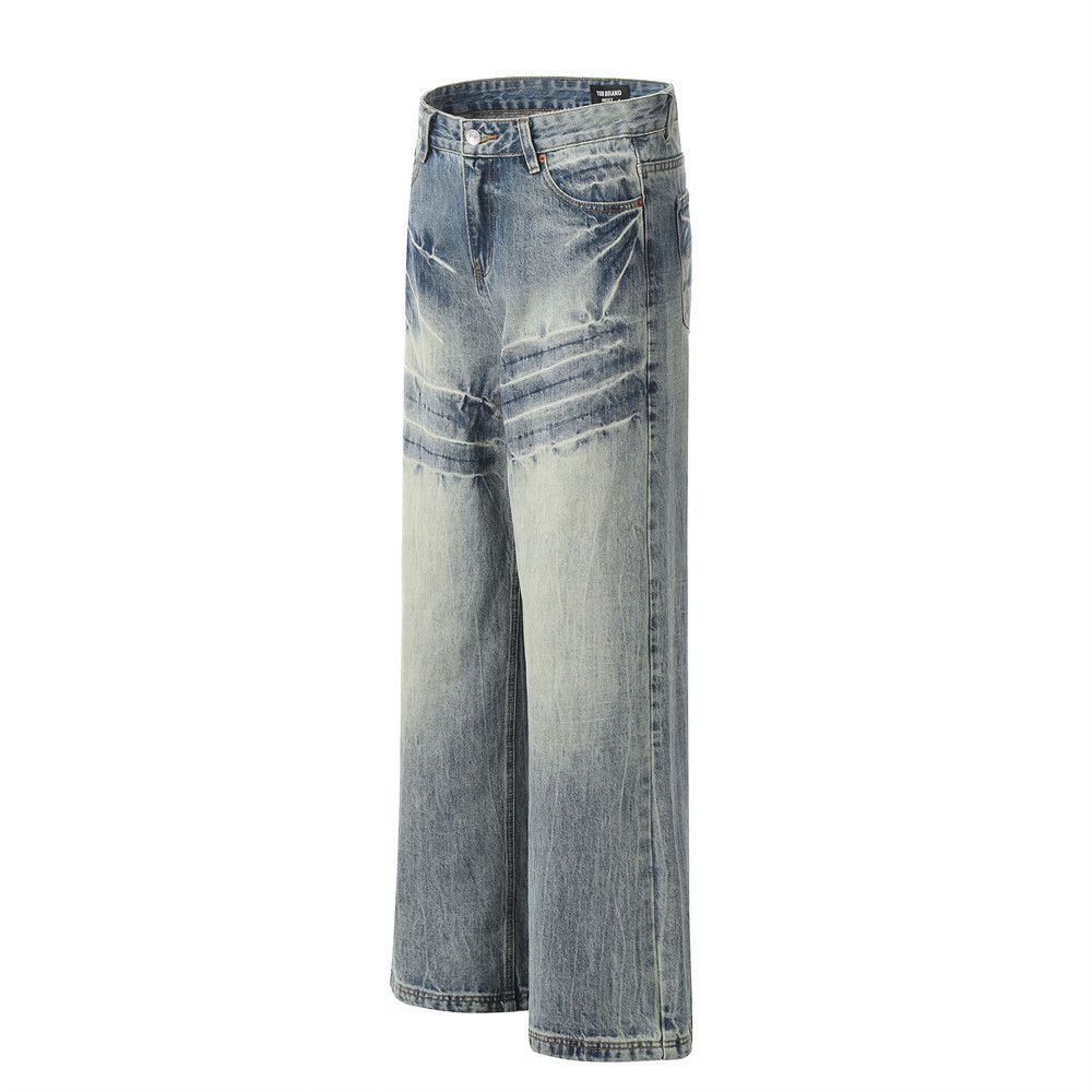 Japanese Brand × Vintage Washed Lightning Texture Cleanfit Loose Jeans Size US 26 / EU 42 - 6 Thumbnail