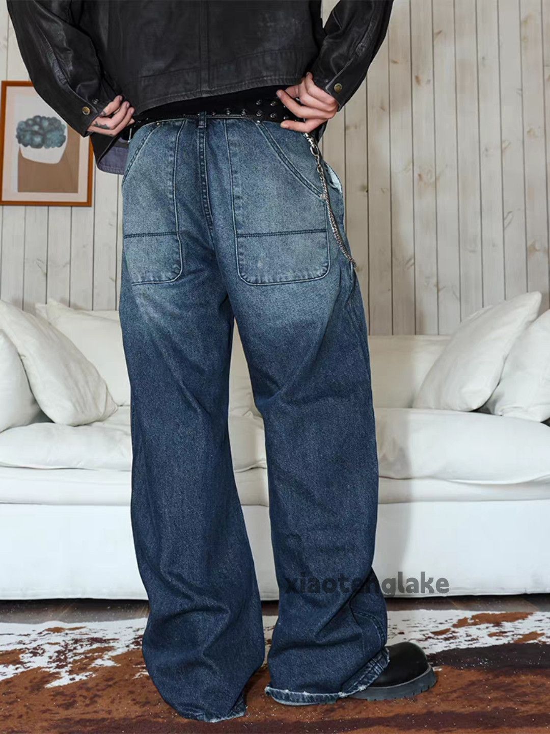 Jean ltx Balenciaga rickowens style baggy cargo faded jeans Size US 32 / EU 48 - 5 Thumbnail