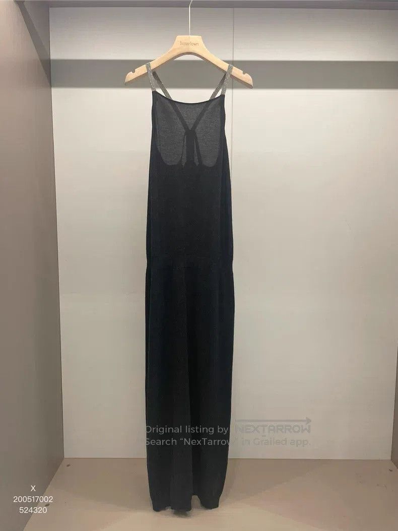 Brunello Cucinelli Brunello Cucinelli Black Cashmere Beaded Dress Size S / US 4 / IT 40 - 1 Thumbnail