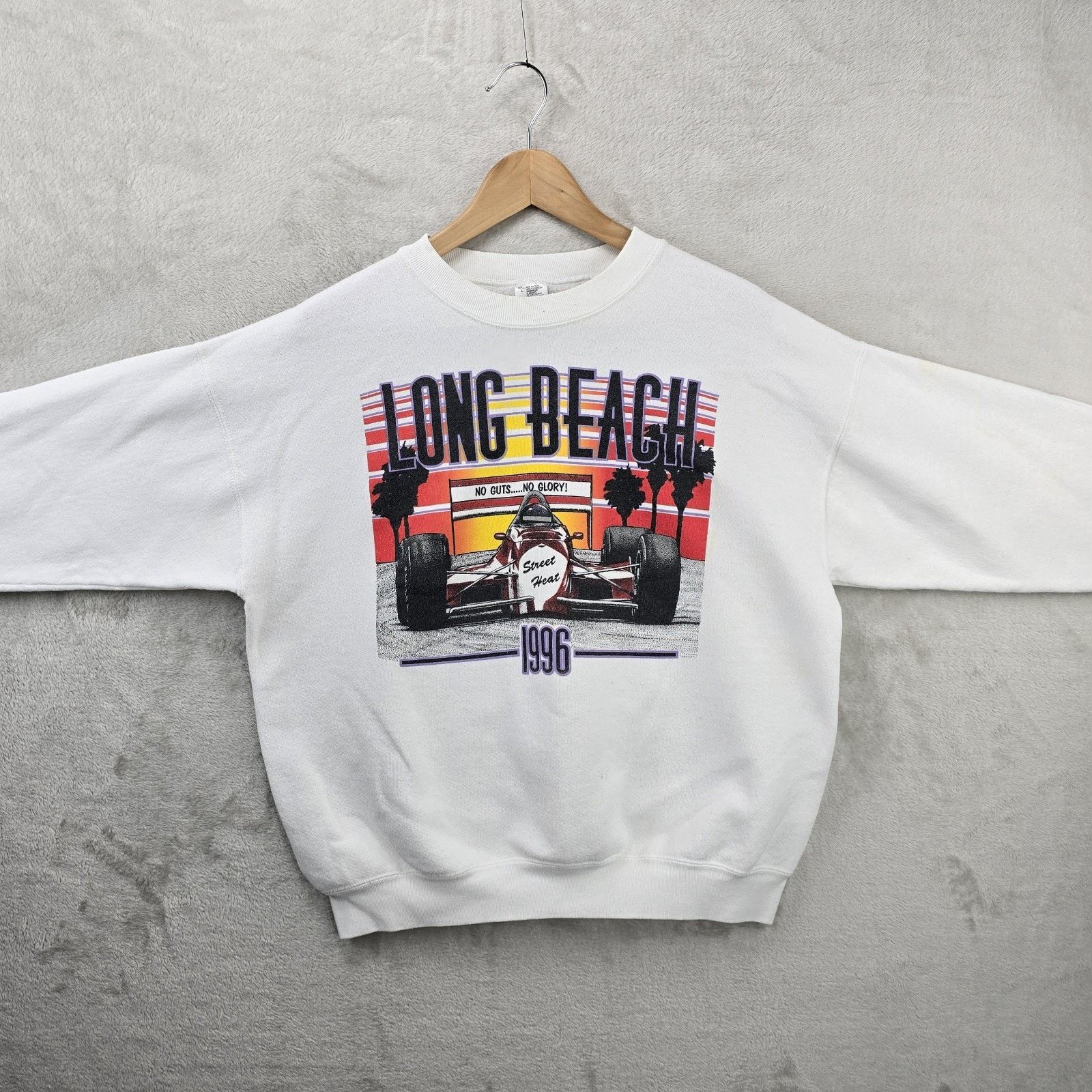 Fruit Of The Loom Vintage Long Beach Street Heat 1996 Sweatshirt Large 90s Size US L / EU 52-54 / 3 - 2 Thumbnail