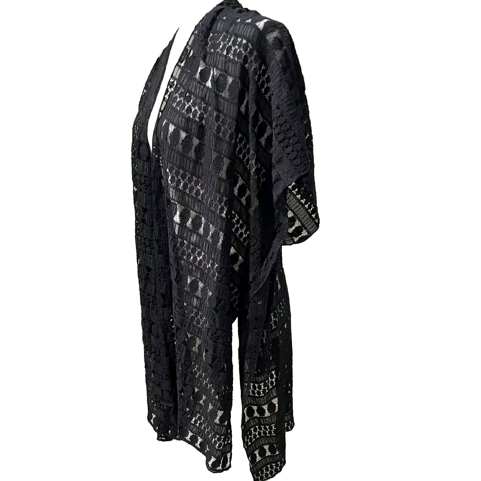 & Other Stories LANE BRYANT BLACK LACE KIMONO ONE SIZE Swim Cover A000600 Size S / US 4 / IT 40 - 3 Thumbnail