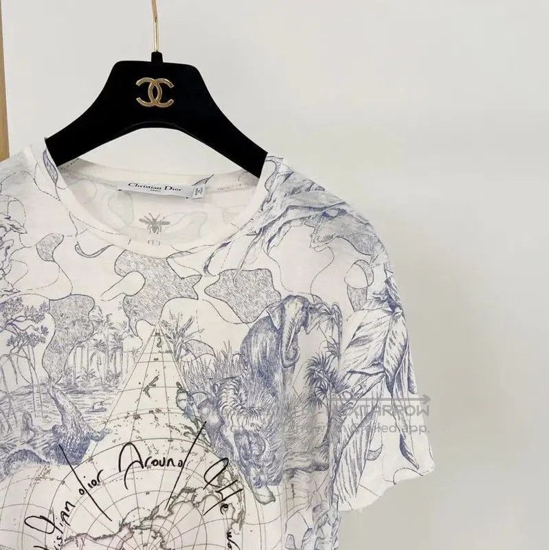 Dior Dior Short Sleeve Cotton Printed T. Size S / US 4 / IT 40 - 3 Thumbnail