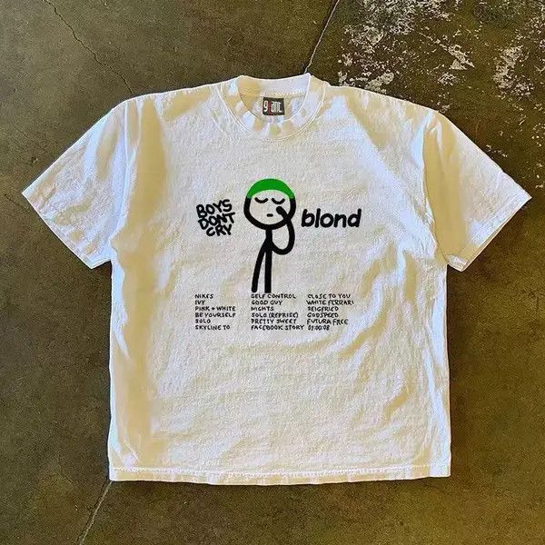 Japanese Brand VIBE White casual retro crying boy print t-shirt Size US M / EU 48-50 / 2 - 5 Thumbnail