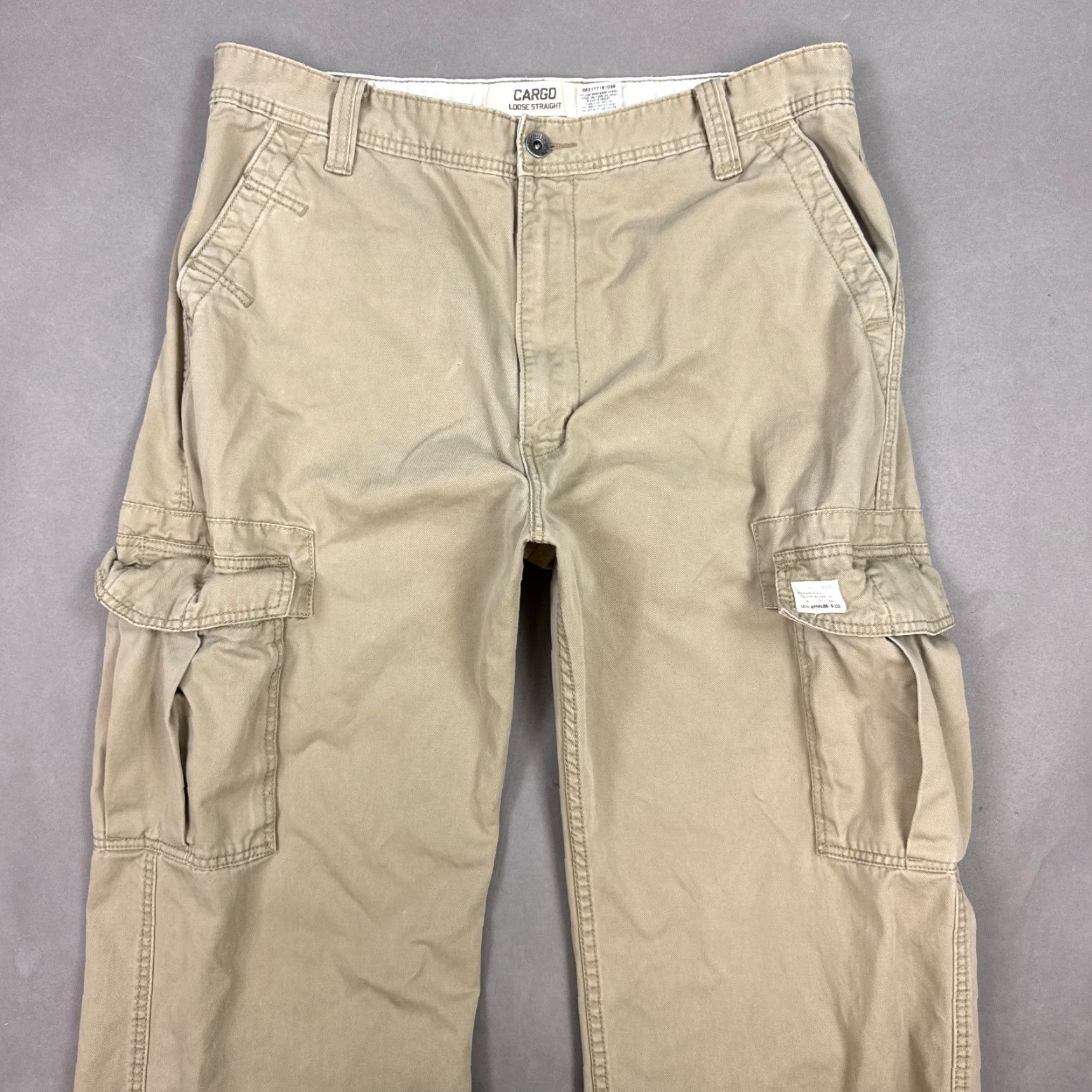 Levi's VINTAGE Levis Pants Men 36x34 Brown Cargo Military Work Baggy Paratrooper Loose Straight Size US 36 / EU 52 - 2 Thumbnail