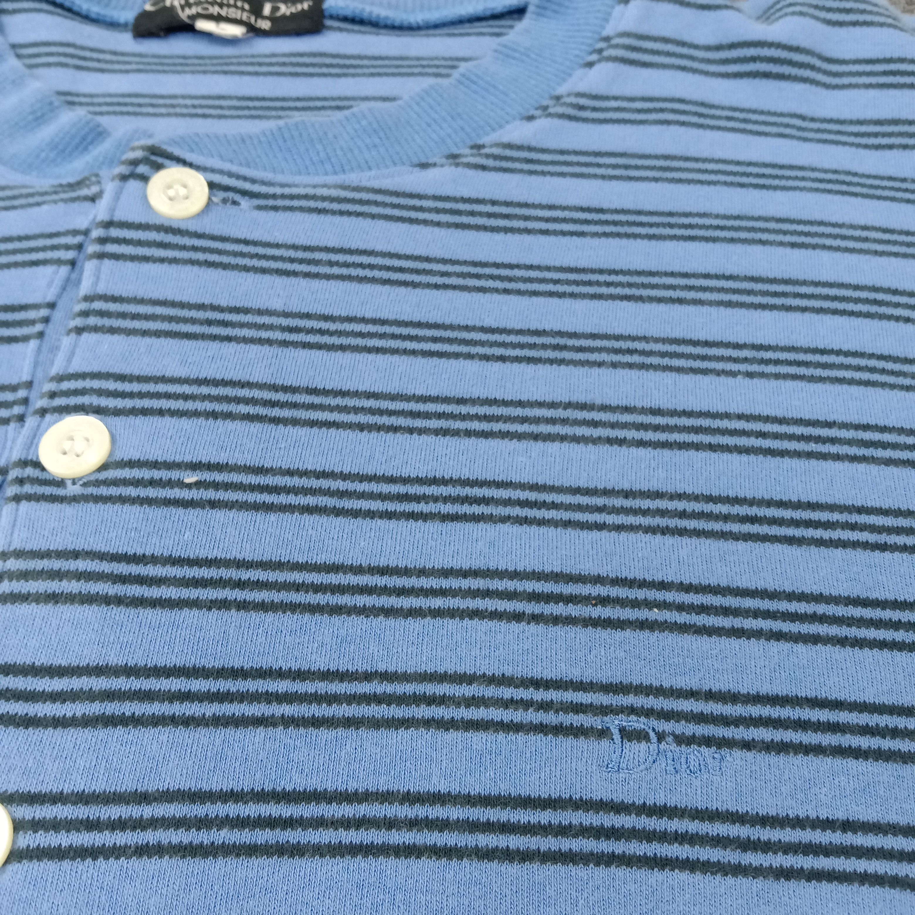 Christian Dior Monsieur × Vintage Christian Dior Stripes Button Designer Stripes Sweatshirt Size US M / EU 48-50 / 2 - 2 Thumbnail
