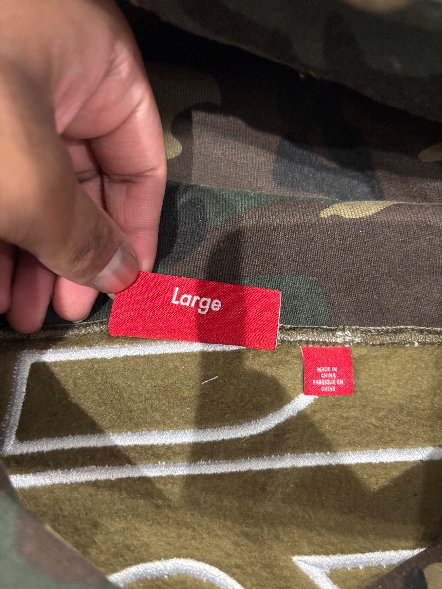 Supreme Supreme Satin Applique Hooded Sweatshirt (SS26) Woodland Cam Size US L / EU 52-54 / 3 - 6 Thumbnail