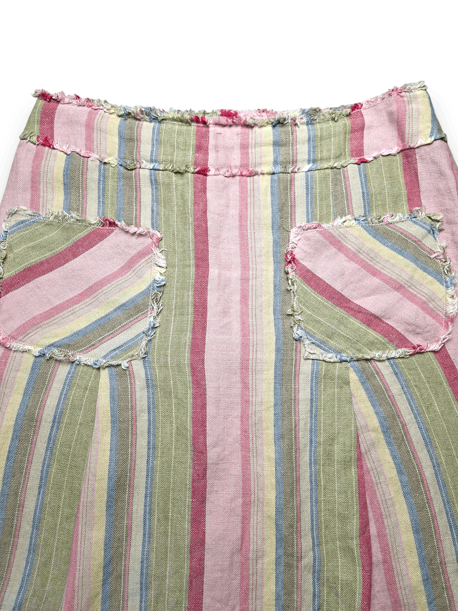 Moschino Vintage Moschino Cheap and Chic Linen Striped Skirt Size 28" / US 6 / IT 42 - 2 Thumbnail