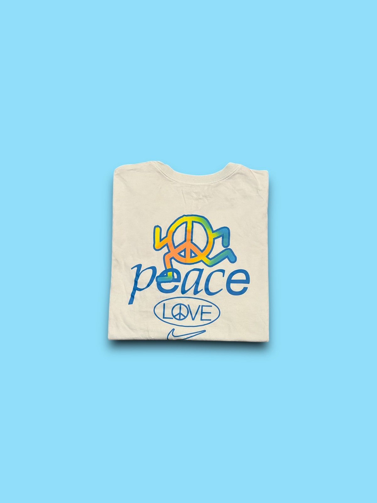 Nike The nike tee peace & love swoosh logo t-shirt blue small Size US S / EU 44-46 / 1 - 1 Thumbnail