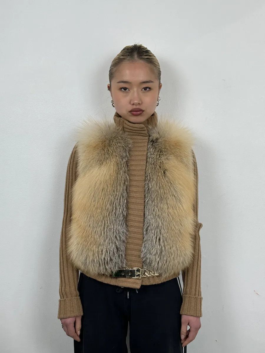 Gucci AW2010 Gucci Beige Camel Fox Fur Wool Jacket by Frida Giannini Size S / US 4 / IT 40 - 3 Thumbnail