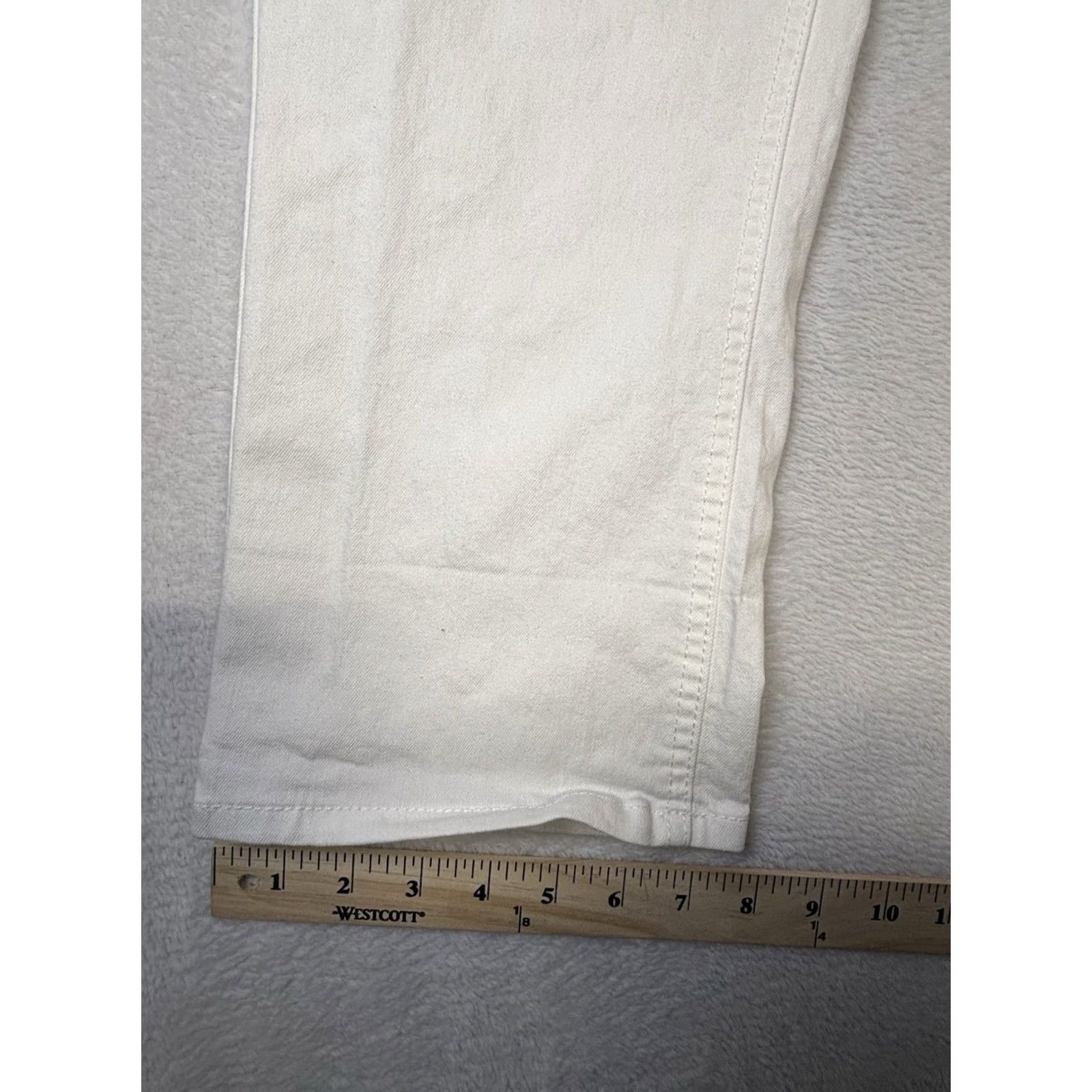 Frye VINTAGE Frye Jeans Womens 12/31 White Denim Women Size High Rise Straight Leg Size 34" / US 12 / IT 48 - 5 Thumbnail