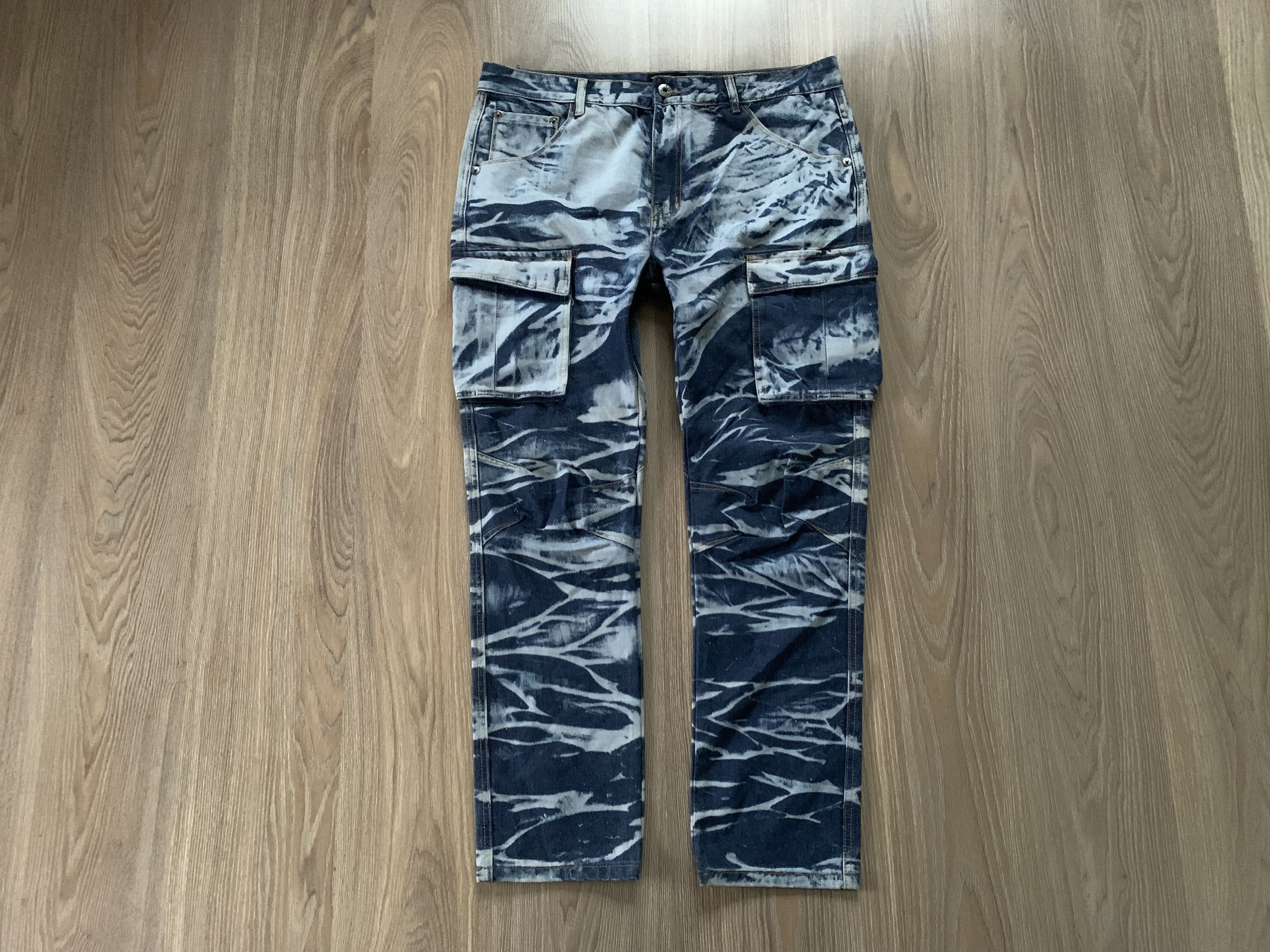 Denime Nobel League Tie Dye Pocket Cargo Jeans Size US 38 / EU 54 - 2 Thumbnail