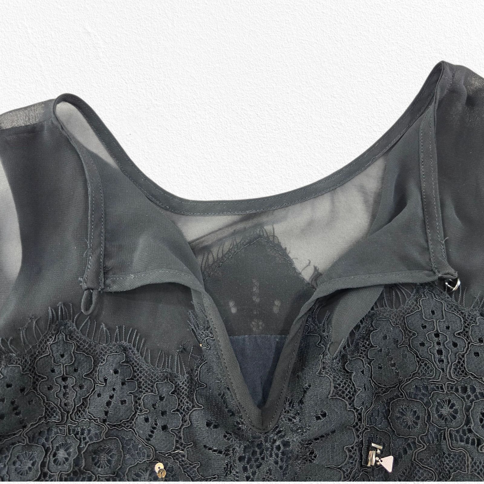 Anthropologie Meadow Rue Black Lace Peplum Tank Top Size Medium Size M / US 6-8 / IT 42-44 - 8 Thumbnail