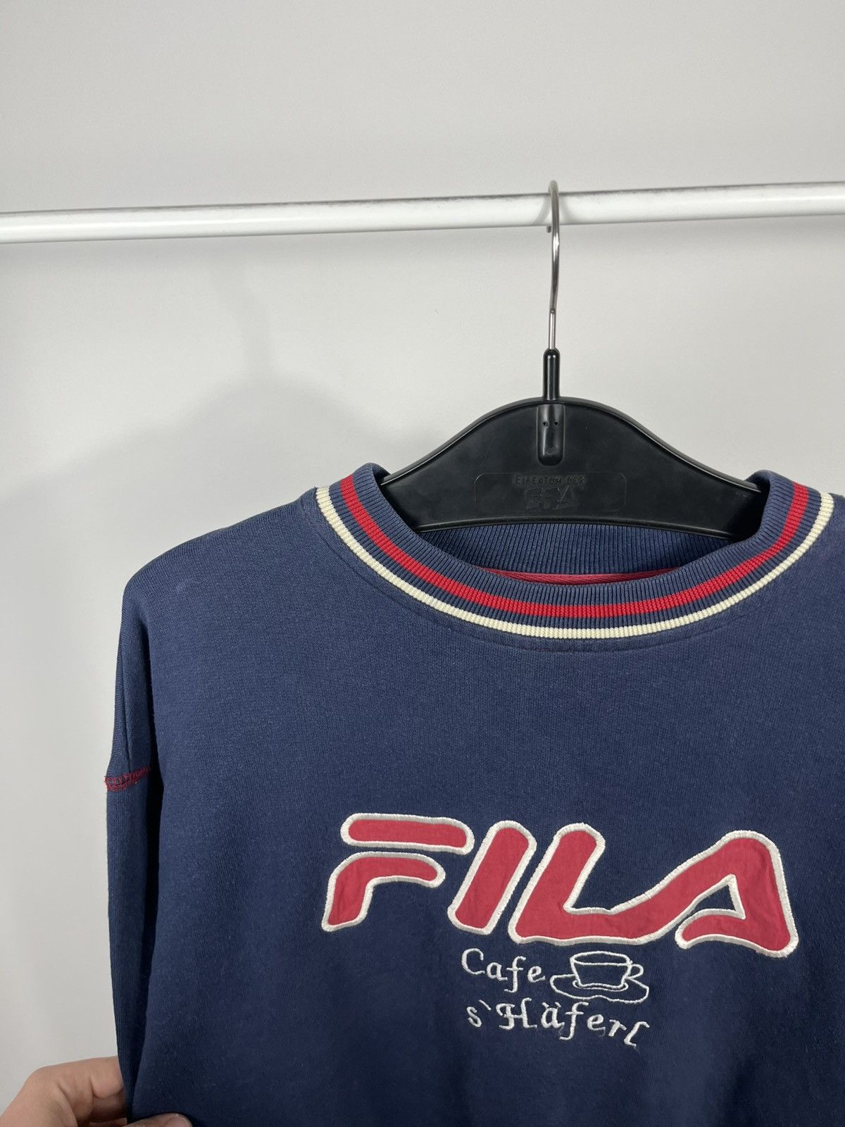 Fila Fila Vintage Sweatshirt Big Logo Navy Crewneck Size L Jumper Size US L / EU 52-54 / 3 - 4 Thumbnail