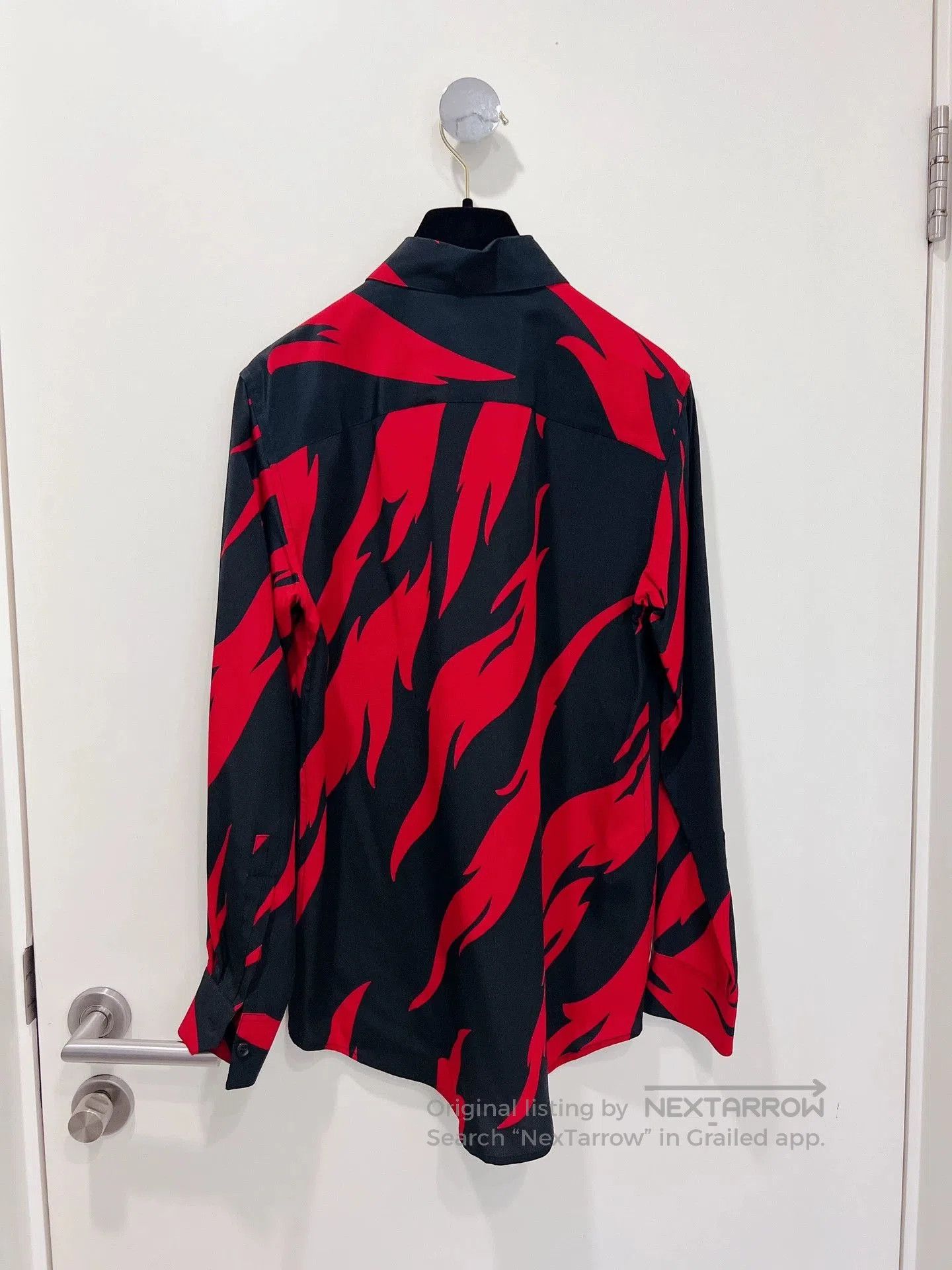 Saint Laurent Paris Saint Laurent Red Black Flame Shirt. Size US M / EU 48-50 / 2 - 2 Thumbnail