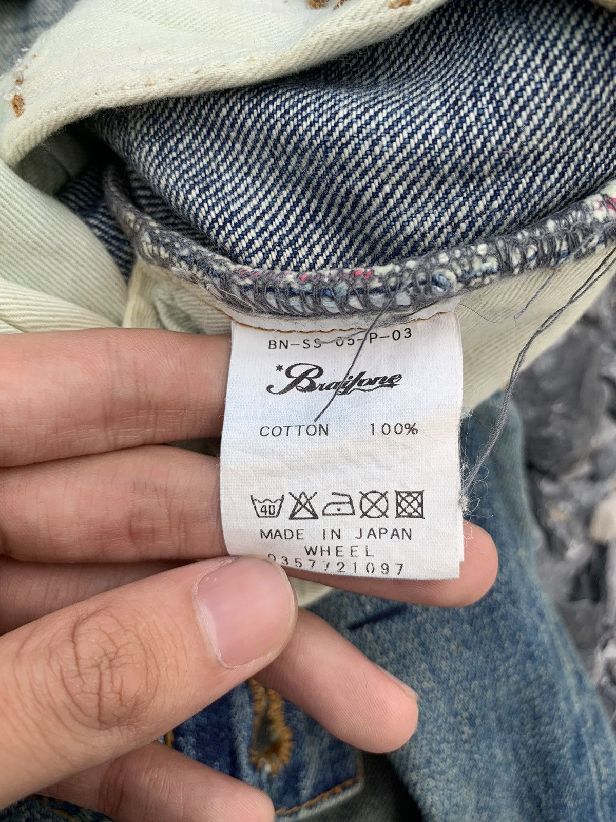 Kapital RARE💥BRAITONE SELVEDGE JAPANESE DISTRESSED DENIM Size US 39 - 20 Thumbnail