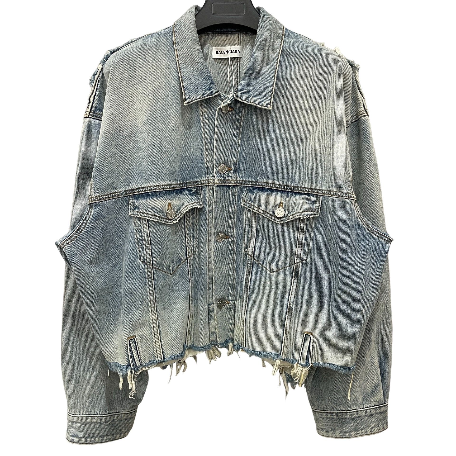Balenciaga Balenciaga Distressed Denim Jacket Size 1 Size US S / EU 44-46 / 1 - 1 Thumbnail