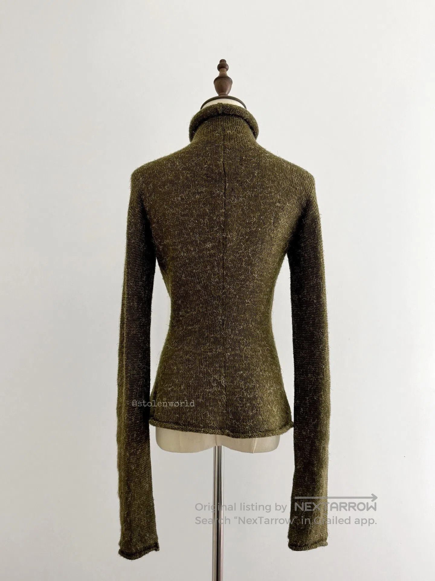 Y's Green Knitted Roll Neck Top with Pockets. Size M / US 6-8 / IT 42-44 - 4 Thumbnail
