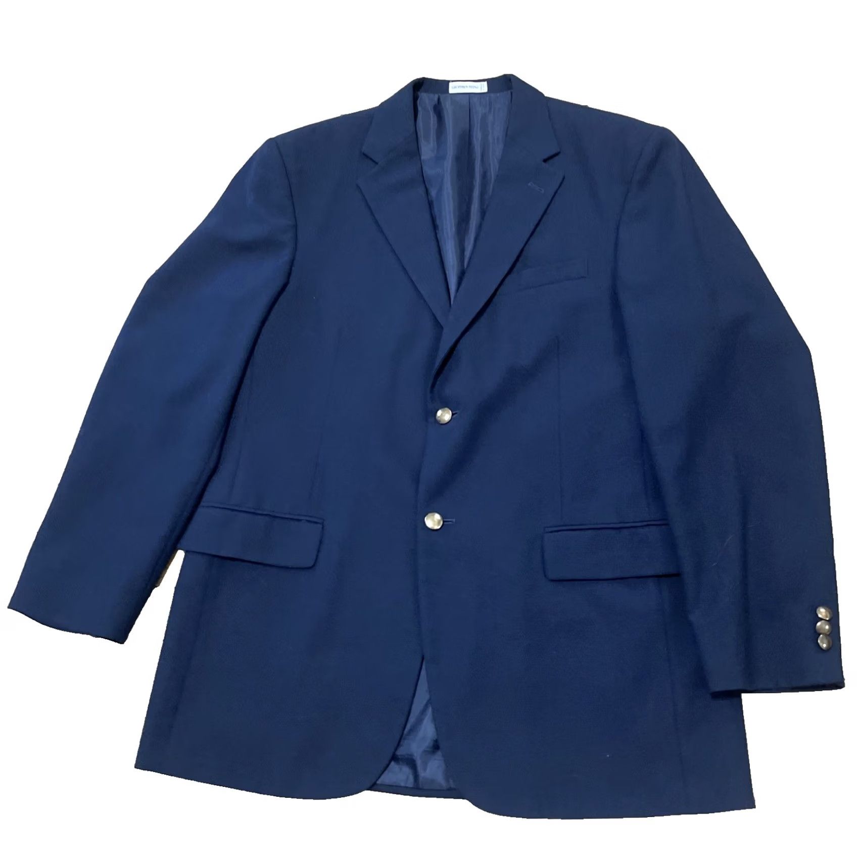 Geoffrey Beene Geoffrey Beene Blazer Mens 42 Long Blue Wool Brass Button Single-Breasted 2 Piece Sportcoat Jacket Size 42R - 2 Thumbnail