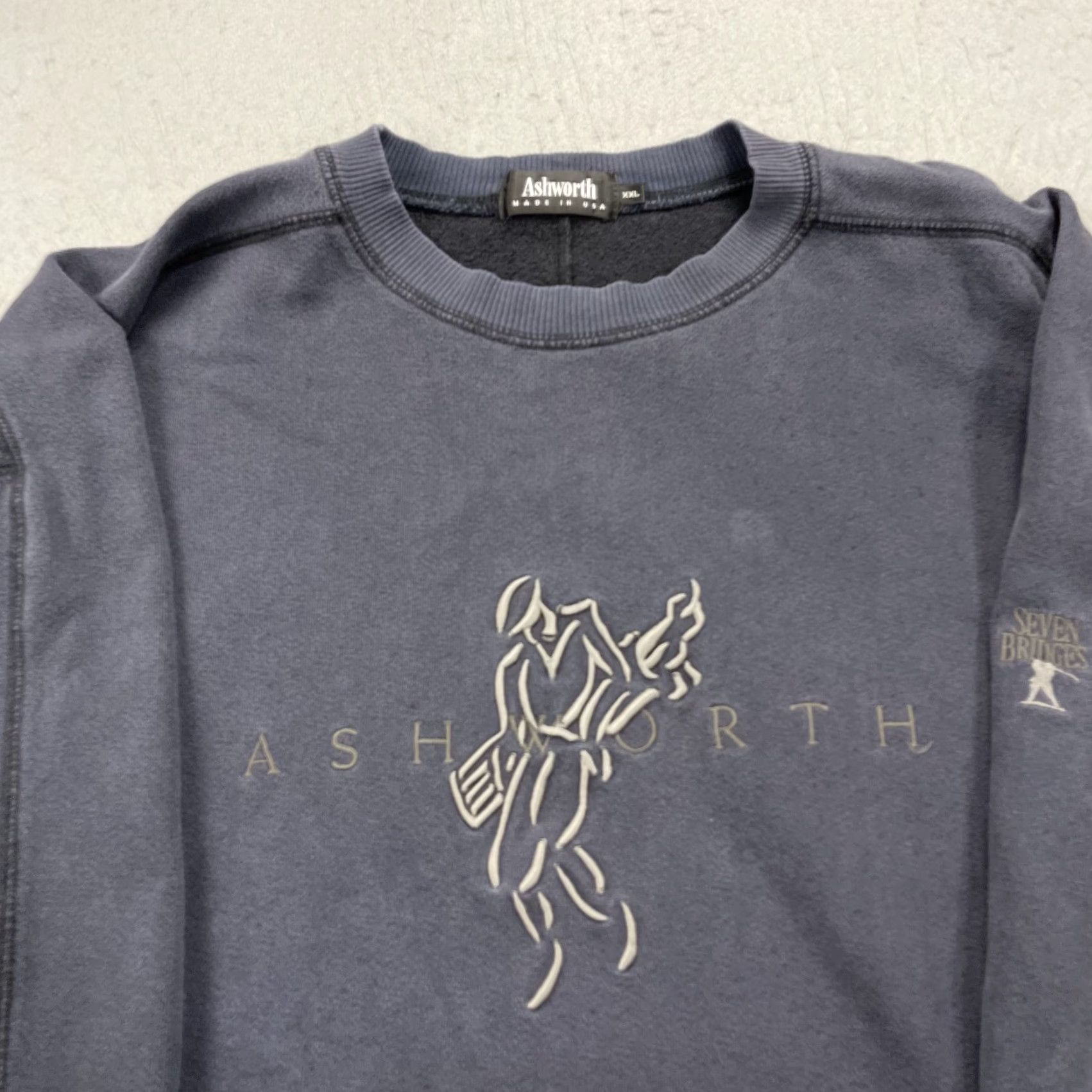 Vintage VINTAGE Ashworth Sweatshirt Mens 2XL Blue Crewneck Golf 90s USA Highweight Embroidered Pullover Dress? Size US XXL / EU 58 / 5 - 2 Thumbnail