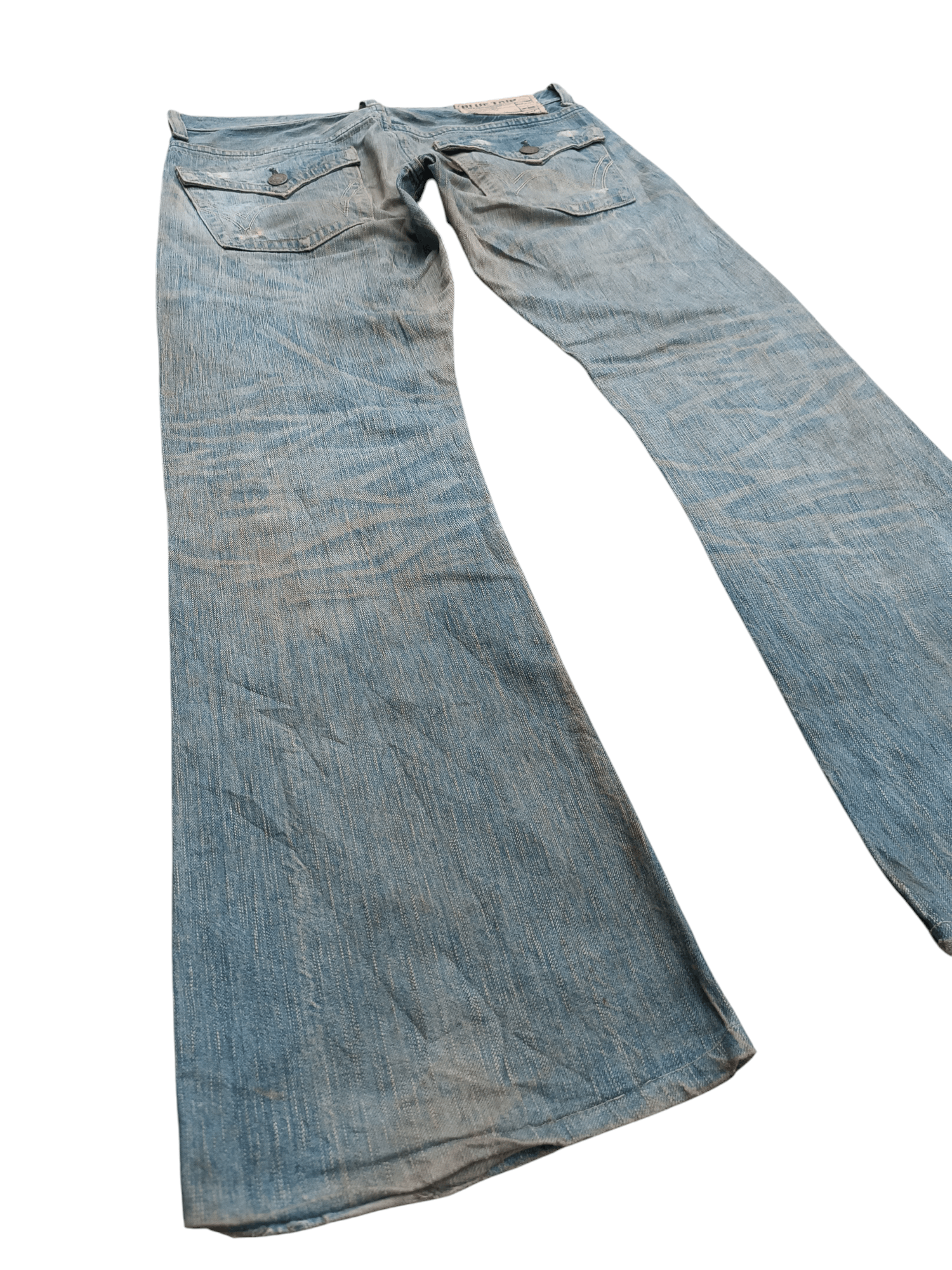14th Addiction × Edwin × If Six Was Nine VTG 💥 Edwin 503 Blue Trip Dirty Mud Wash Distressed Jeans Size US 34 / EU 50 - 2 Thumbnail