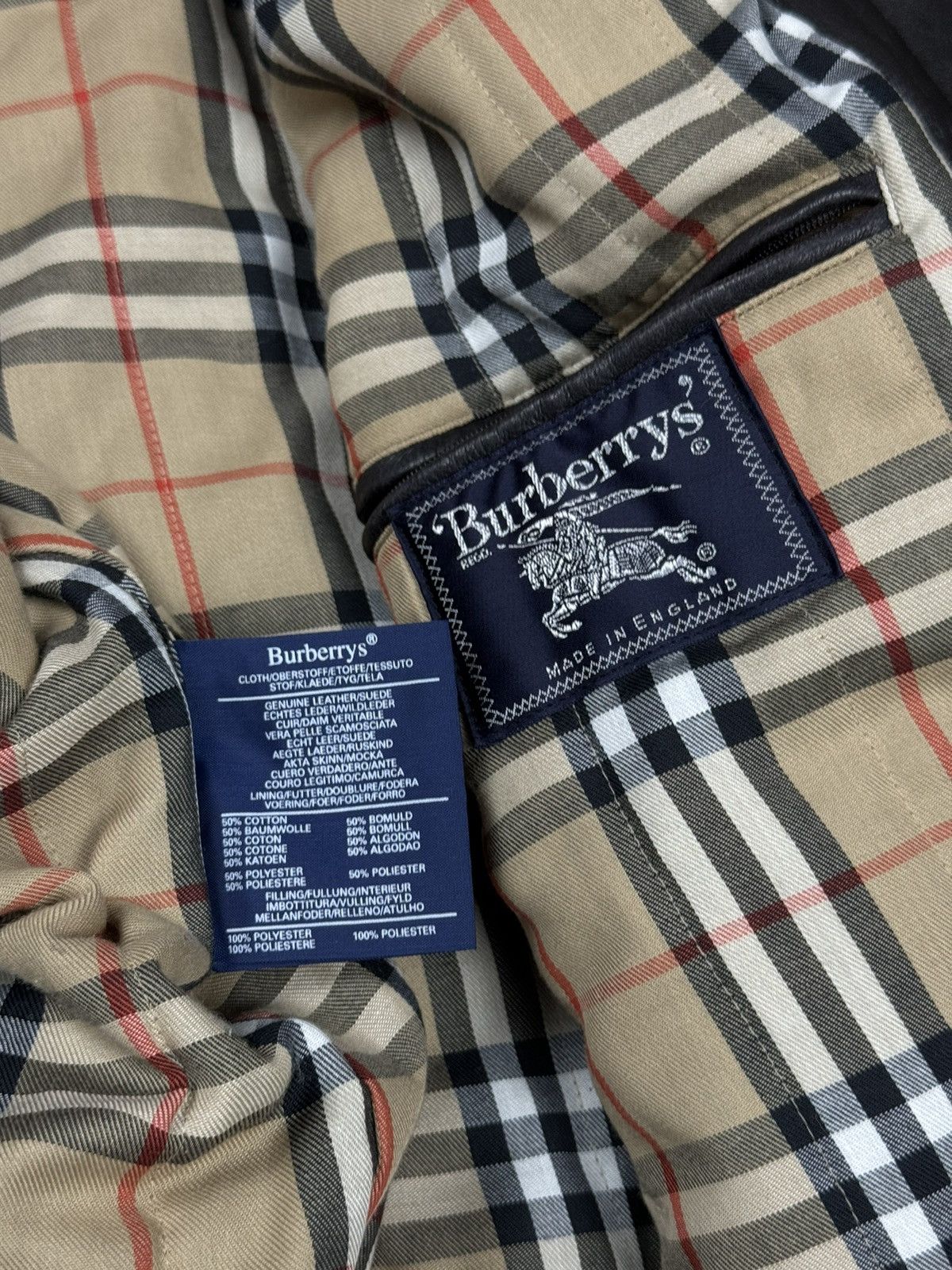 Burberry × Vintage Vintage leather jacket Burberry original luxury casual item Size US L / EU 52-54 / 3 - 5 Thumbnail