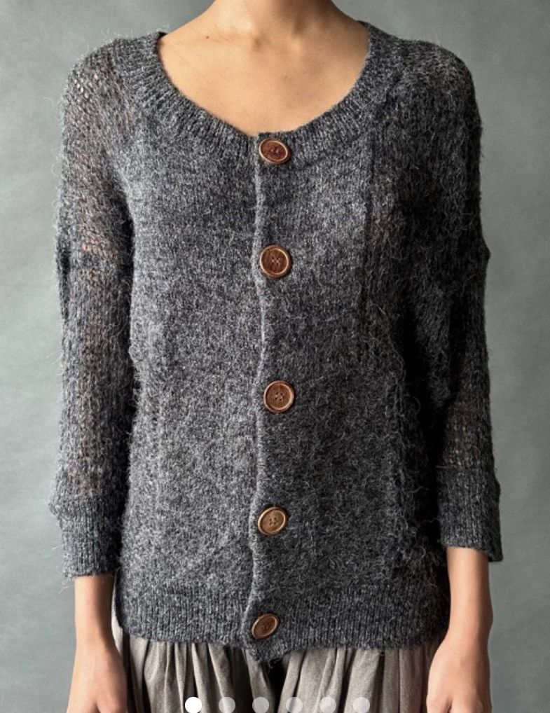 Issey Miyake × Sunao Kuwahara Sunao Kuwahara Mixed Knit Cardigan sheer and chunky alpaca Size M / US 6-8 / IT 42-44 - 15 Thumbnail