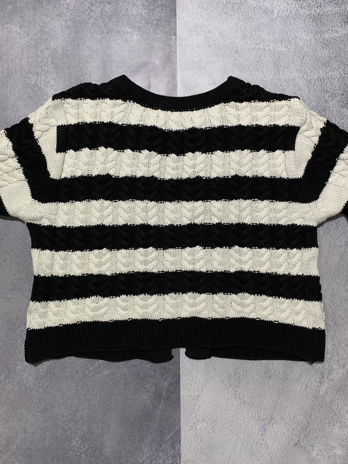 Japanese Brand × Vintage Vintage Y2K cropped stripped knitwear cardigan size L Size L / US 10 / IT 46 - 7 Thumbnail