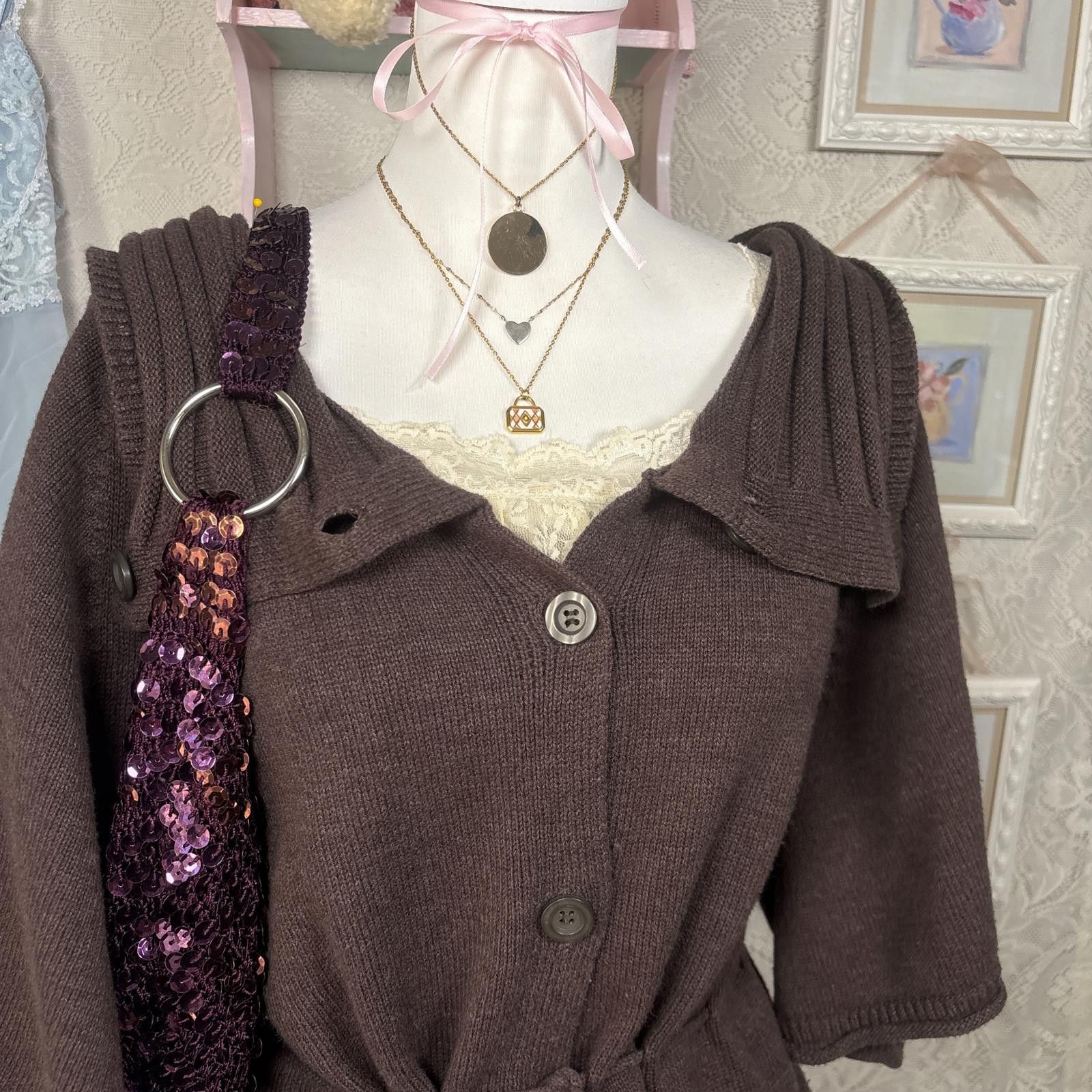 Other y2k slouchy cardigan with cinching tie detail Size XL / US 12-14 / IT 48-50 - 4 Thumbnail