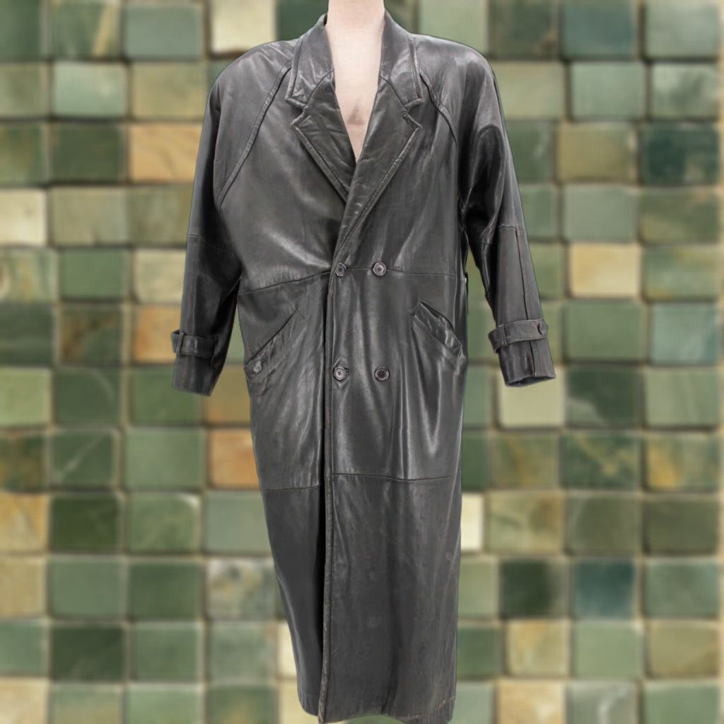 Andrew Marc VINTAGE Andrew Marc Leather Jacket Men Trench Coat Jacket M Black 90s Size US M / EU 48-50 / 2 - 1 Thumbnail