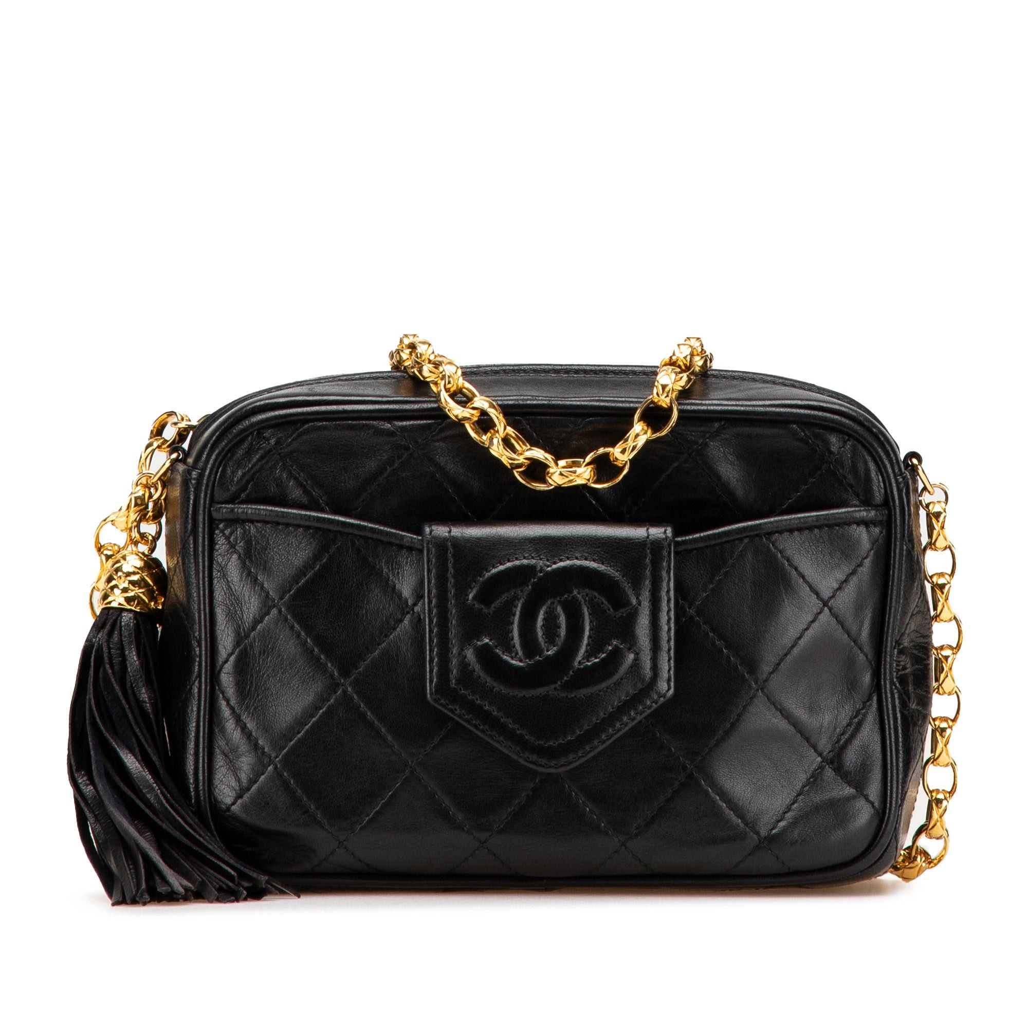Chanel Chanel CC Quilted Lambskin Tassel Camera Bag Black Size ONE SIZE - 1 Thumbnail