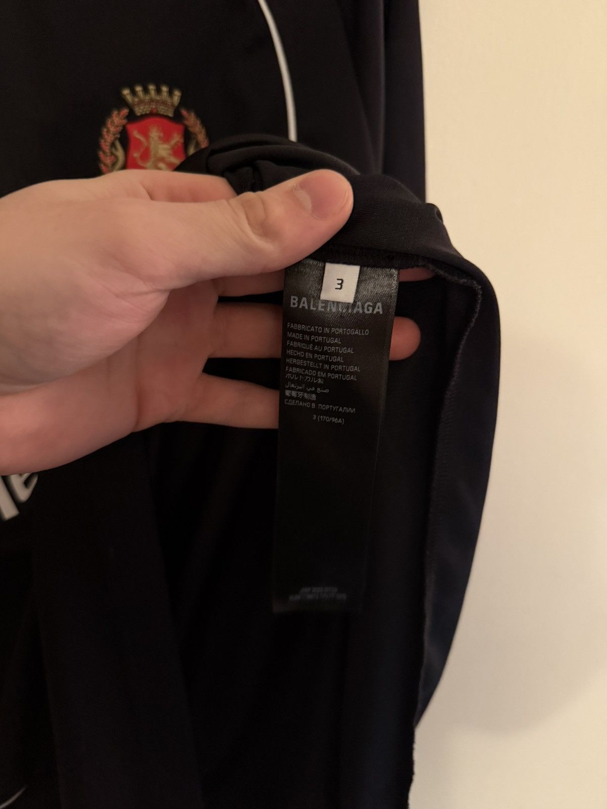 Balenciaga Balenciaga Paris Black Long Sleeve Soccer Jersey Size US L / EU 52-54 / 3 - 8 Thumbnail