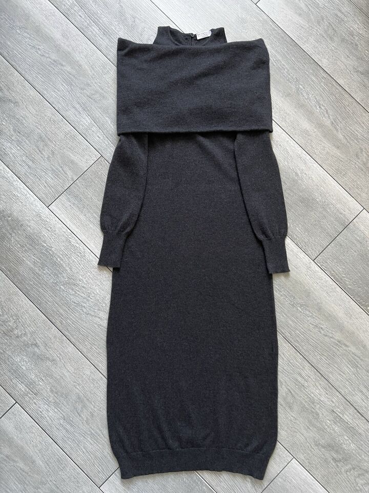 Brunello Cucinelli Brunello Cucinelli Long Cashmere Dress Grey Size S Size S / US 4 / IT 40 - 13 Thumbnail