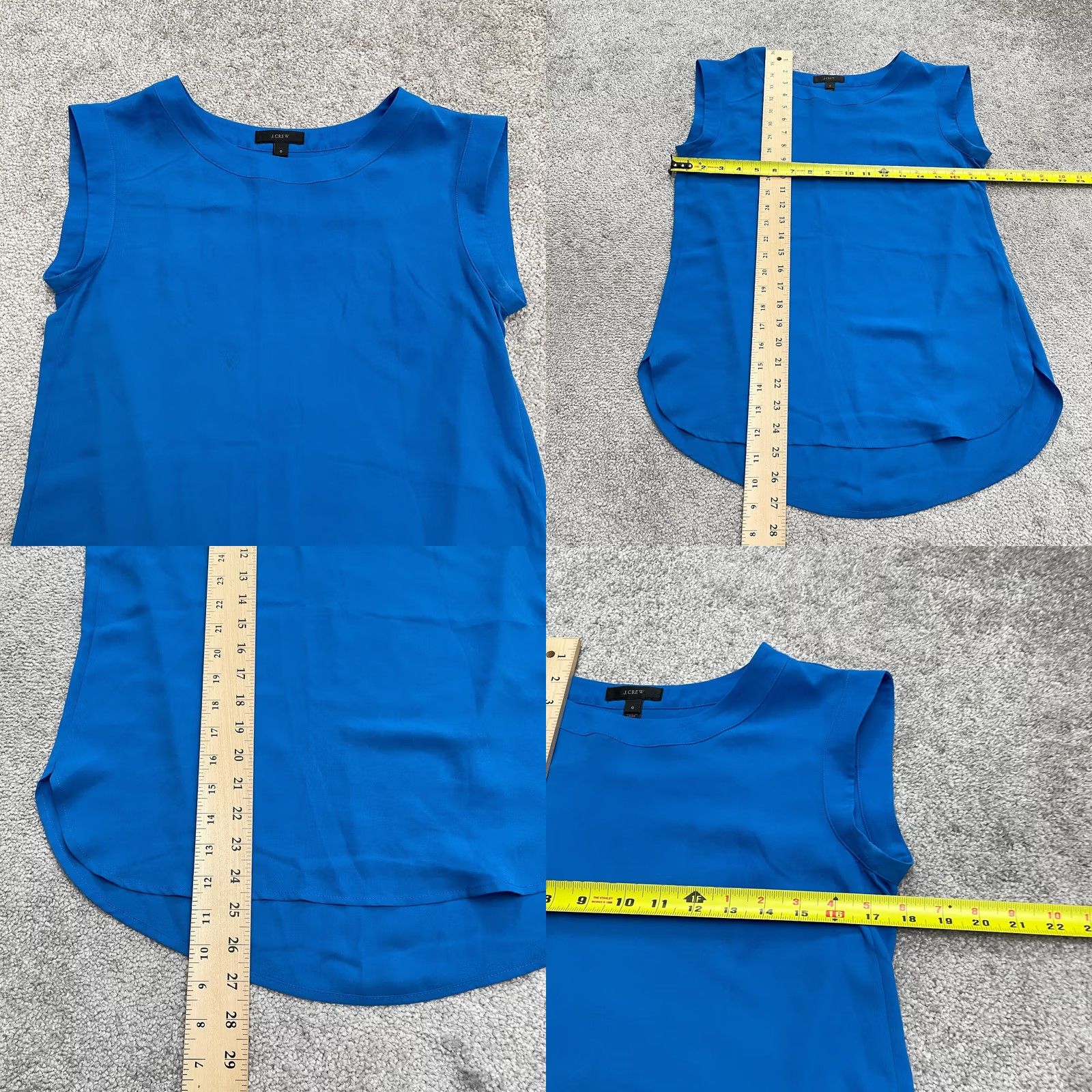J.Crew J.Crew Blouse Shirt Drapey Tank Top Sleeveless Blue Chiffon 0 Womens N/A Size XS / US 0-2 / IT 36-38 - 8 Thumbnail