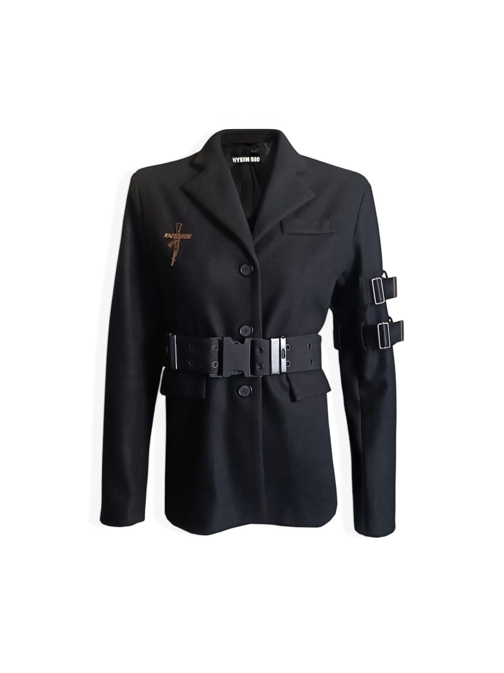 Hyein Seo HYEIN SEO 혜인서 FW16 Black Belted Blazer “LADY VENGEANCE” Size XS / US 0-2 / IT 36-38 - 1 Thumbnail