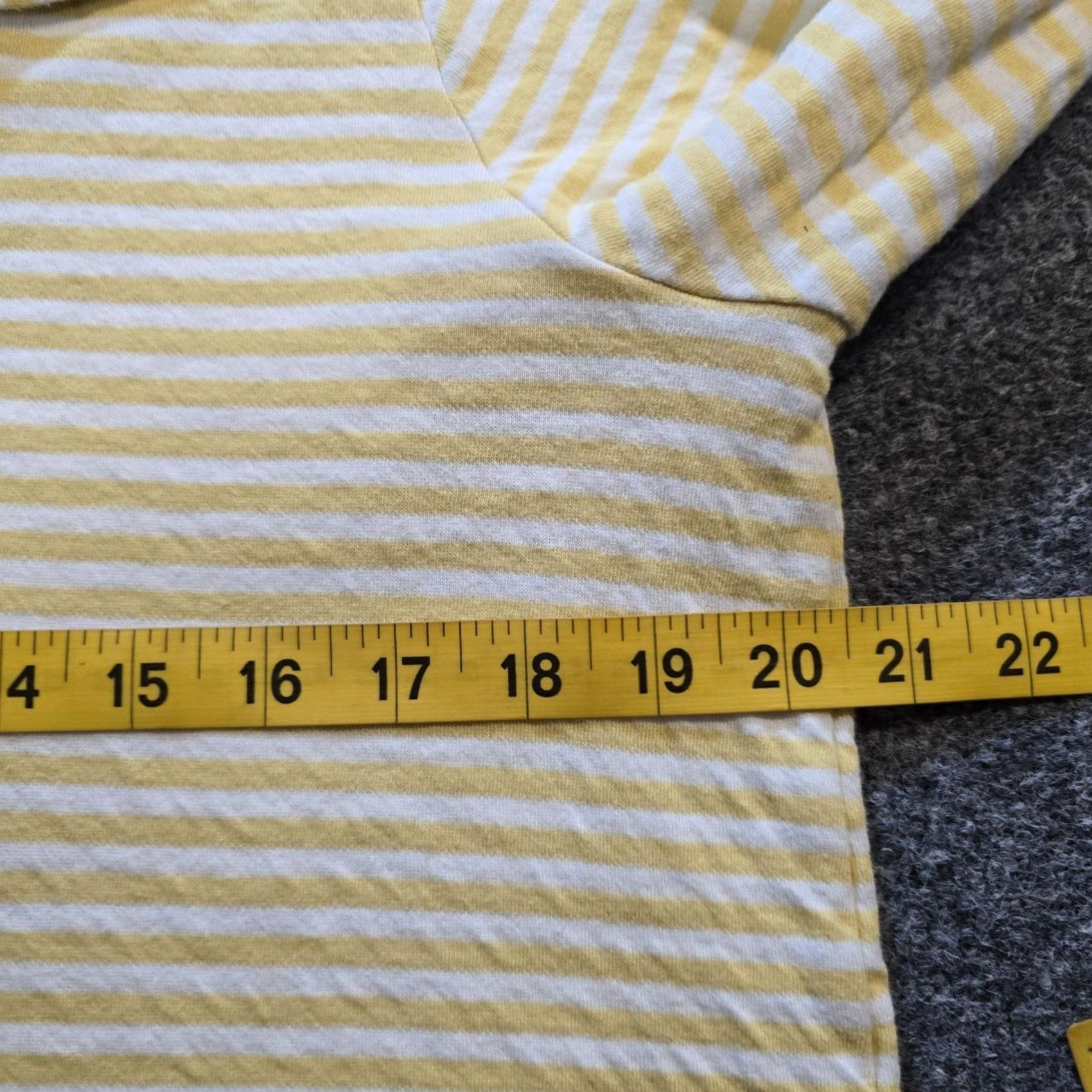 J. Jill J. Jill Top Womens Petite Medium Yellow Striped Collared Long Sleeve Casual Size PM Size M / US 6-8 / IT 42-44 - 5 Thumbnail