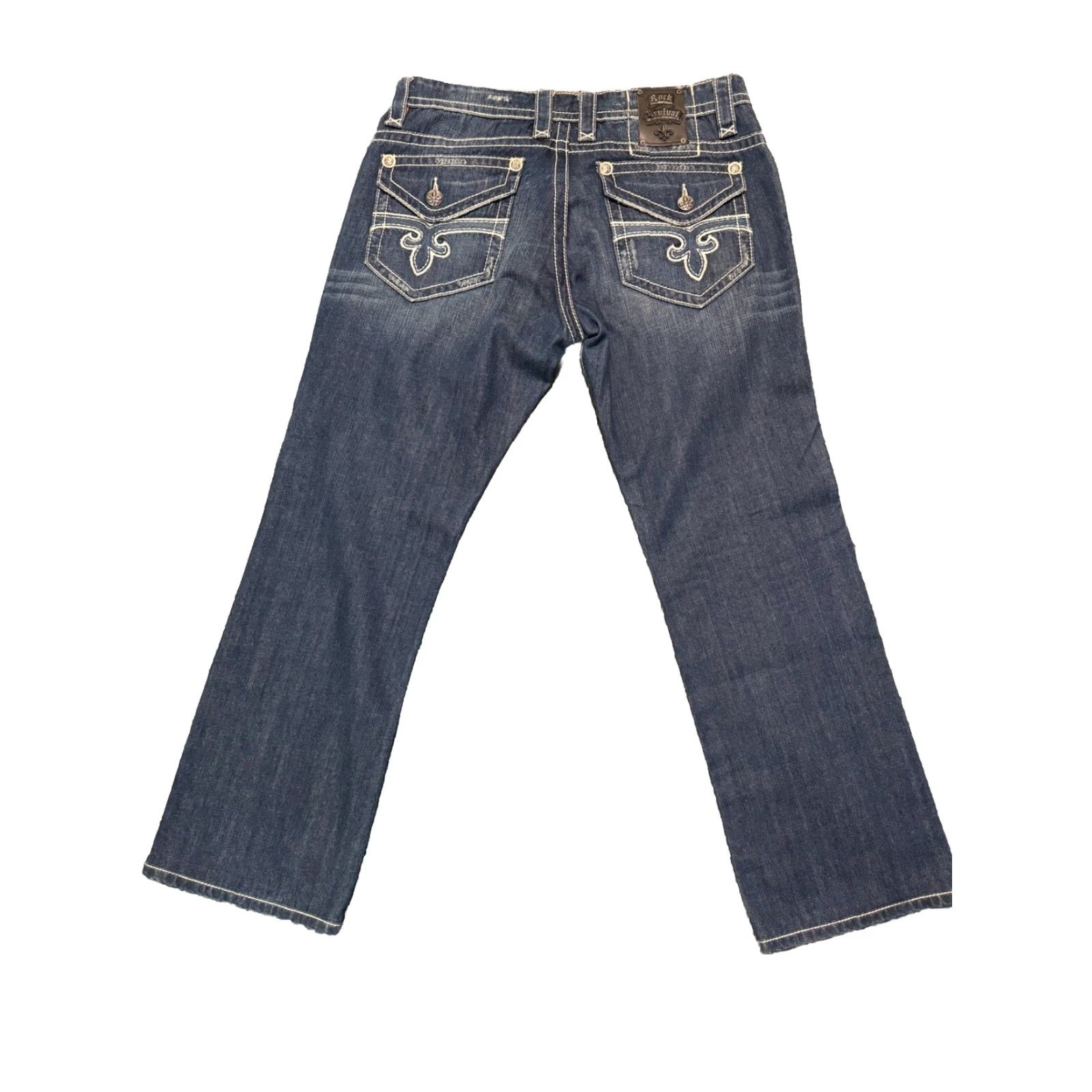 Vintage Rock Revival Jeans Blue Denim Kurt Straight Leg 36x31 Mens Regular 5-Pocket Denim Blue Jeans Rock Revival Size US 36 / EU 52 - 3 Thumbnail