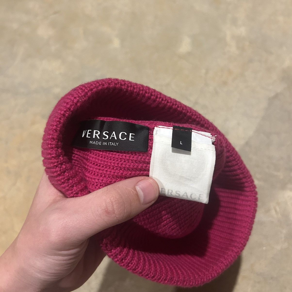Designer × Versace Versace Medusa Head Embroidered Ribbed Beanie Size ONE SIZE - 3 Thumbnail