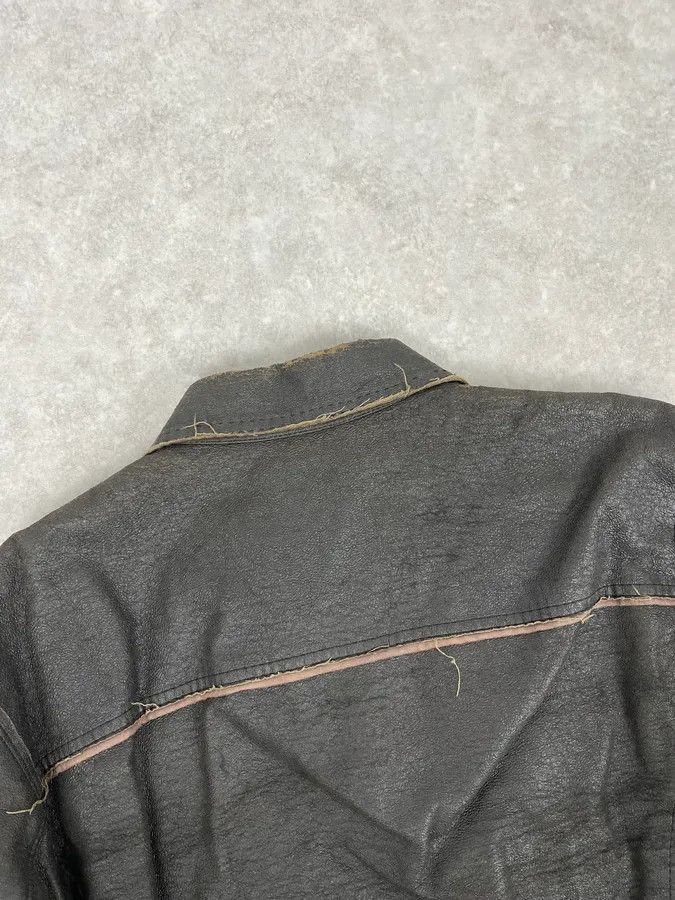 Marithe + Francois Girbaud 1990s Marithé + François Girbaud Avant-Garde Brut Grey Leather Jacket Size US M / EU 48-50 / 2 - 7 Thumbnail