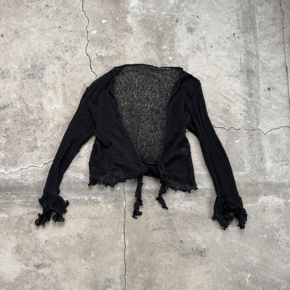 Vintage Vintage Y2K Hand Made Knit Mesh Blouse Issey Miyalke Style Size S / US 4 / IT 40 - 1 Thumbnail