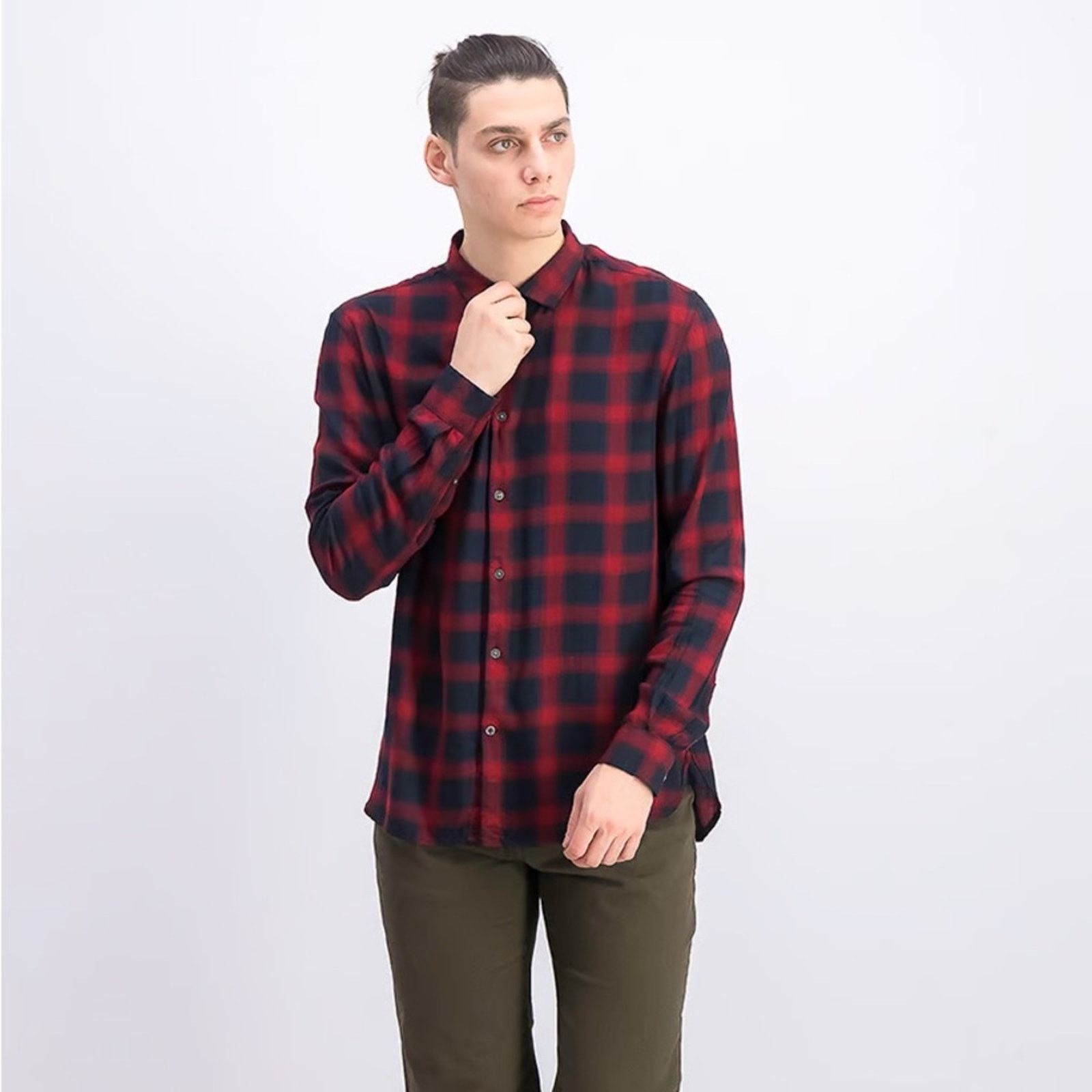 John Varvatos John Varvartos Dedrick Plaid Soft Casual Button Down Shirt Size US M / EU 48-50 / 2 - 1 Thumbnail