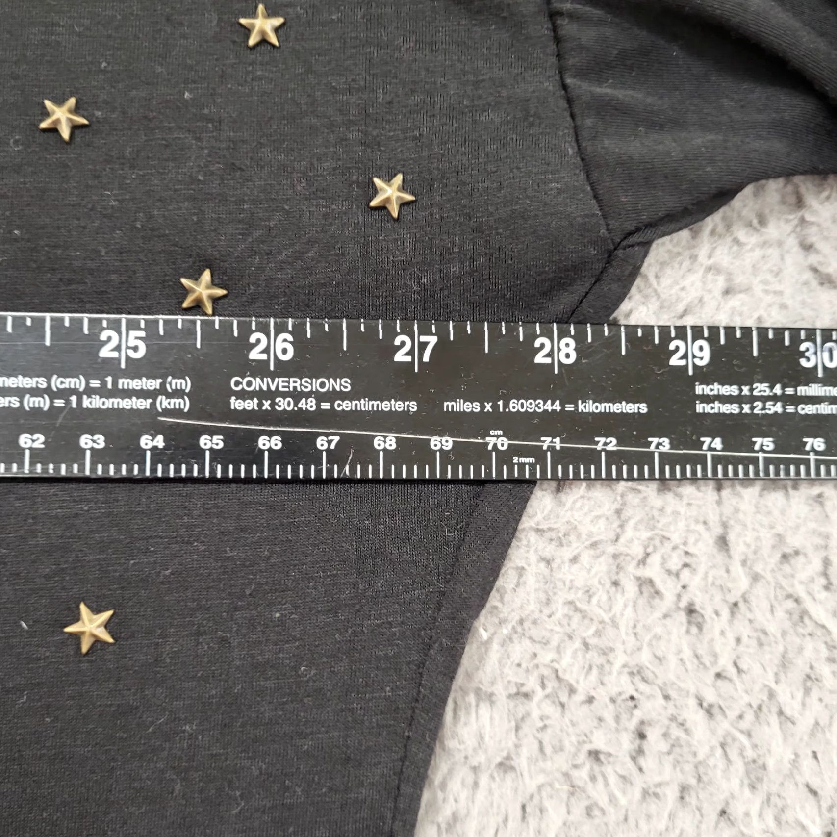 Vintage UMGEE USA Top Womens Large Black Stars Short Sleeve Semi-Sheer Shirt Ladies T-Shirt Raglan Sleeve Casual Size L / US 10 / IT 46 - 7 Thumbnail