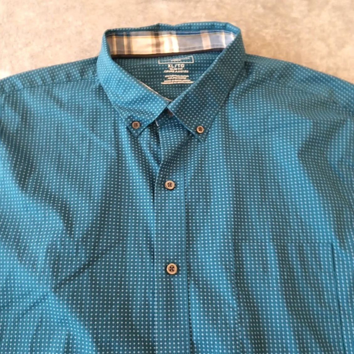 Van Heusen Van Heusen Shirt Mens XL Slim Fit Blue Geometric Long Sleeve Button Down Size US XL / EU 56 / 4 - 3 Thumbnail