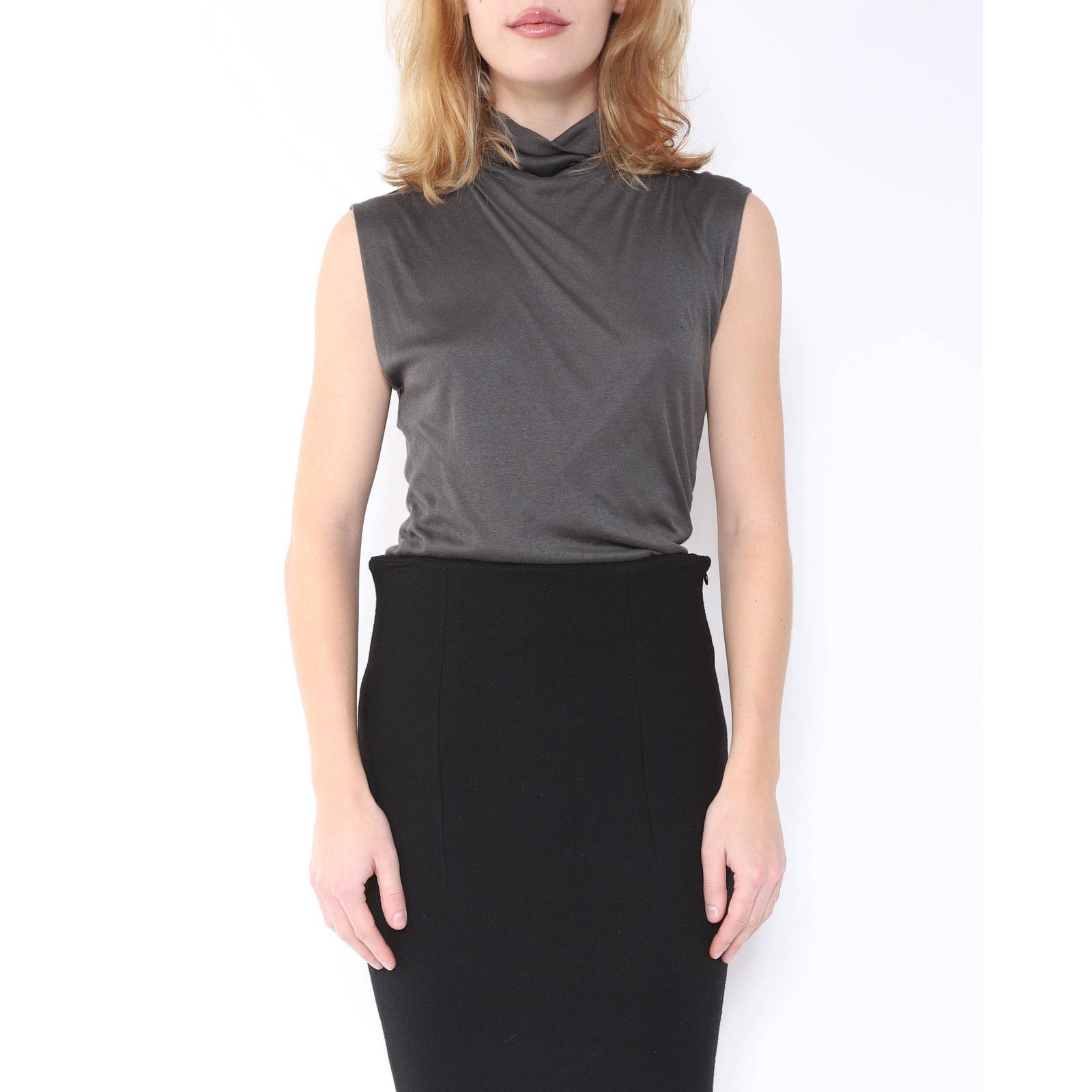 Haider Ackermann FW10 Draped Sleeveless Top in Grey Wool Size XS / US 0-2 / IT 36-38 - 4 Thumbnail