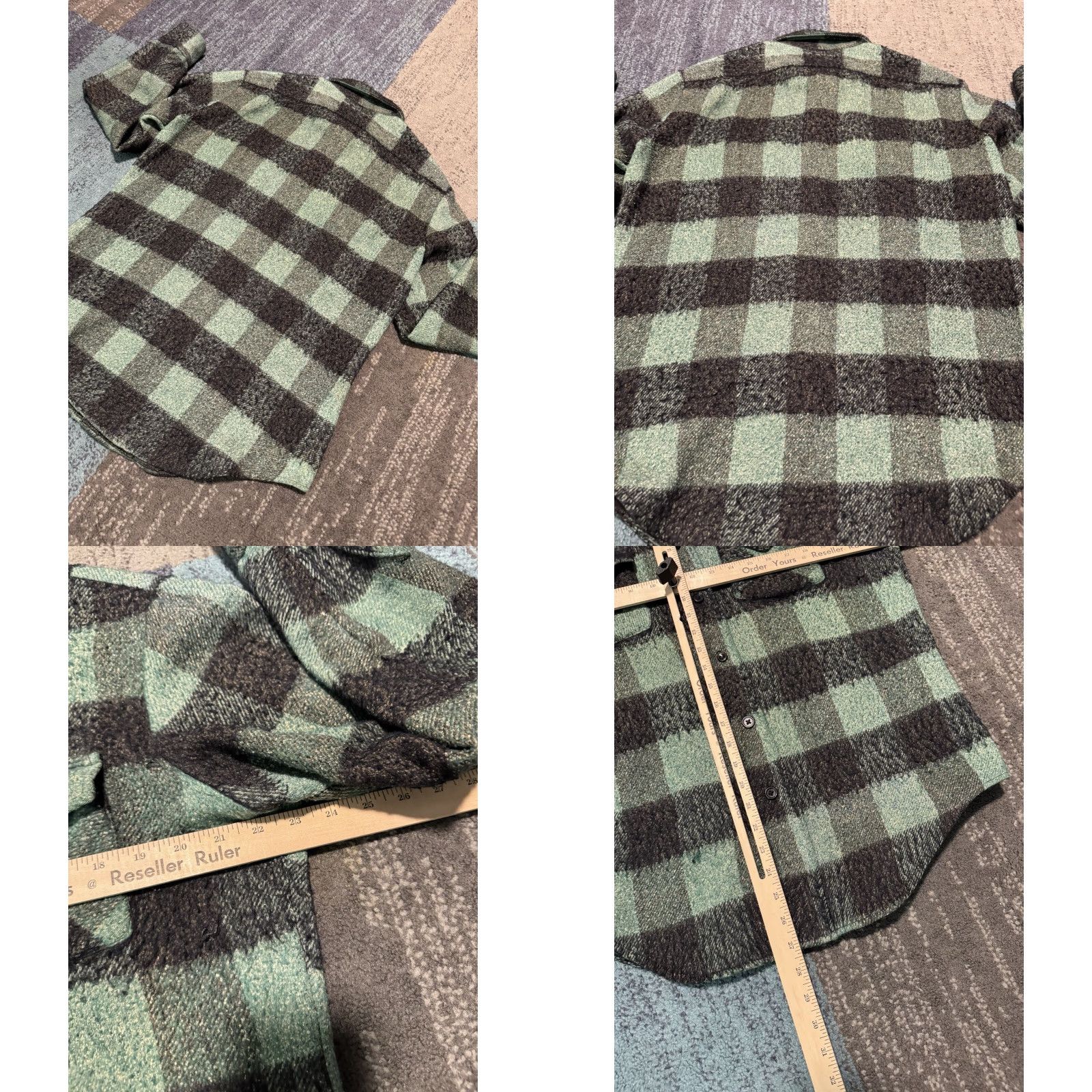 Fruit Of The Loom VINTAGE Fruit of the Loom Mens Green Flannel Long Sleeve Shirt Heavyweight L Size US L / EU 52-54 / 3 - 9 Thumbnail