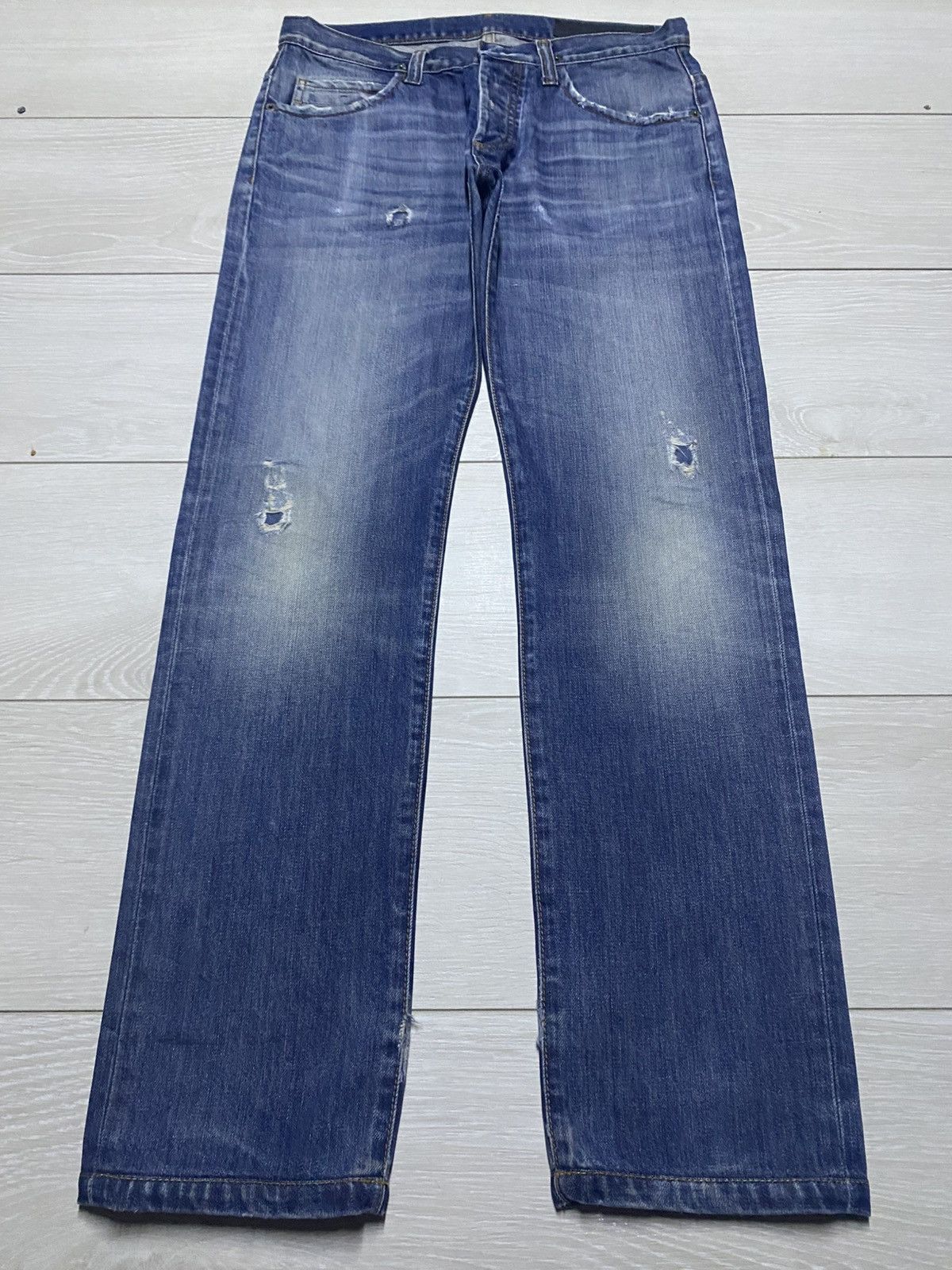 Ring Milano Vintage Ring Milano Blue Wash Distressed Skinny Jeans Size US 31 - 1 Thumbnail