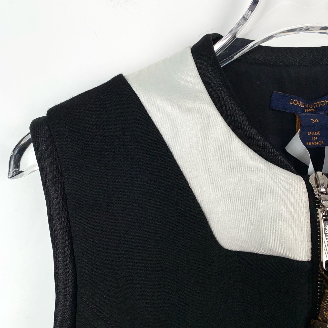 Louis Vuitton [Louis Vuitton] Logo Appliqué Wool Blend Color-Block Vest Dr Size XXS / US 00 / IT 34 - 7 Thumbnail
