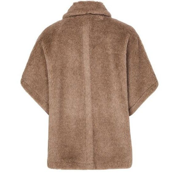 Max Mara MAX MARA Tebe Teddy Fuzzy Brown Wool Cape Coat New & Authent Size ONE SIZE - 2 Thumbnail