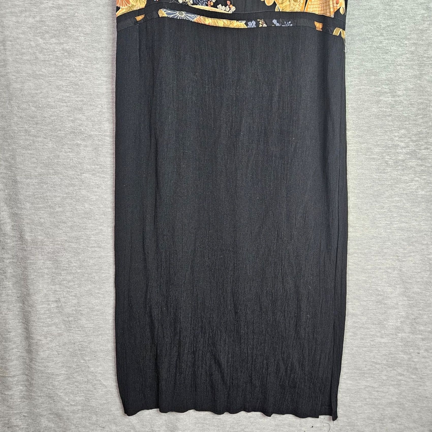 Vintage Dressing Clio Vintage Black Maxi Dress Women's M Sleeveless Floral Trim Round Neck A-Line Long Casual Party/Cocktail Size M / US 6-8 / IT 42-44 - 6 Thumbnail