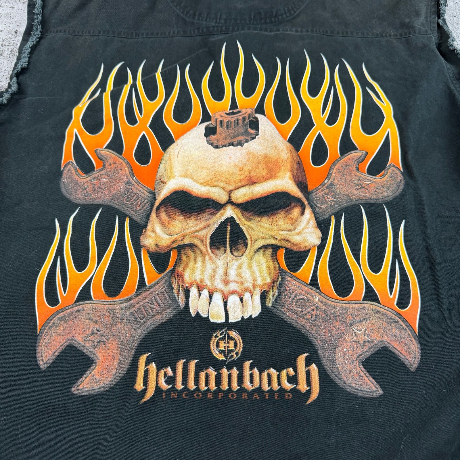 Vintage Y2K Skull & Flames Biker Vest Hellenbach Motorcycle Vest Lrg Size US L / EU 52-54 / 3 - 5 Thumbnail