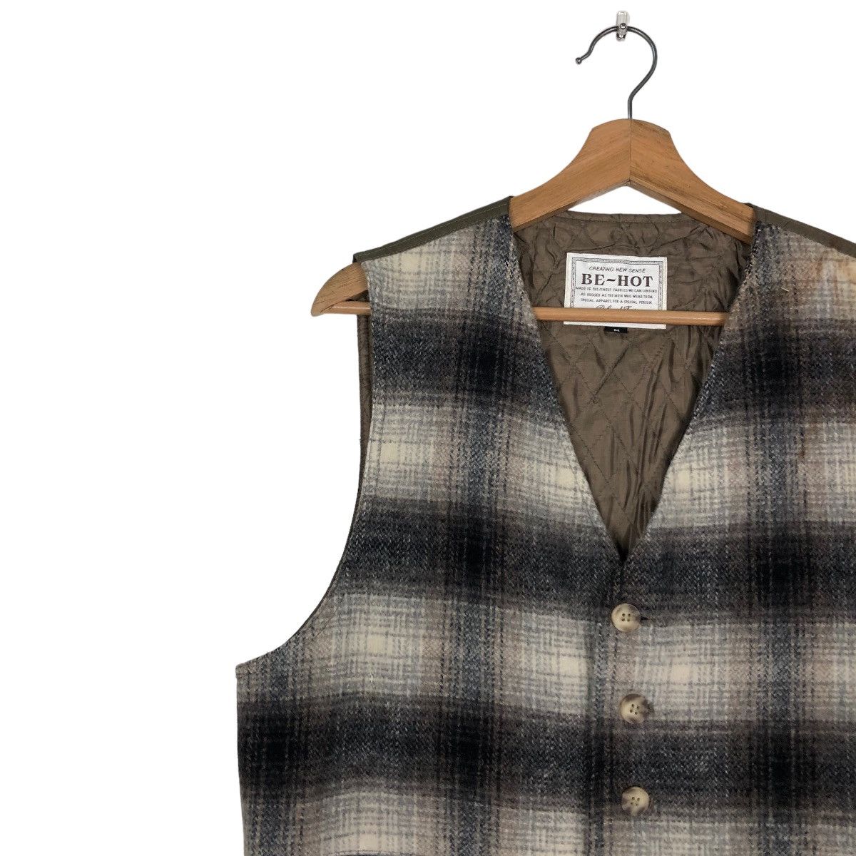 Japanese Brand 📌VINTAGE UTILITY VEST BE-HOT JAPAN TARTAN DESIGN CHECK Size US M / EU 48-50 / 2 - 8 Thumbnail